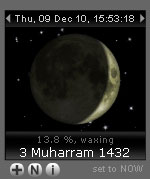 Islamic Calendar with Current Moon Phase - Clean Square