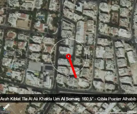 peta arah kiblat Samarqand Street 2: 160,5°