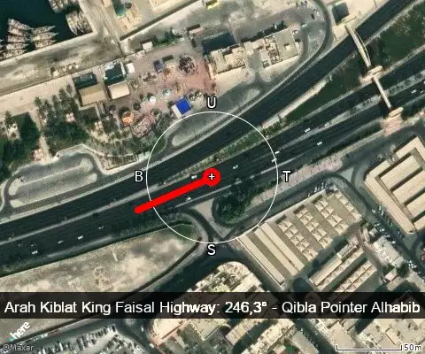peta arah kiblat King Faisal Highway: 246,3°