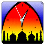 Islamic Web Clock Widget, Mosque Silhouette