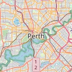 Peta lokasi: City of Perth, Australia untuk keperluan jadwal sholat