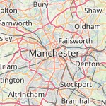 Peta lokasi: Manchester, Inggris Raya untuk keperluan jadwal sholat