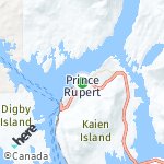 Peta wilayah Prince Rupert, Kanada