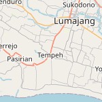 Peta lokasi: Tempeh, Indonesia untuk keperluan jadwal sholat