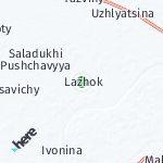 Peta lokasi: Lazhok, Belarusia