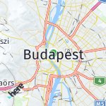 Peta wilayah Budapest, Hongaria