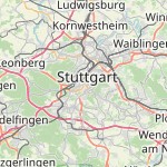 Peta lokasi: Stuttgart, Jerman untuk keperluan jadwal sholat