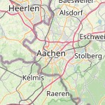 Peta lokasi: Aachen, Jerman untuk keperluan jadwal sholat