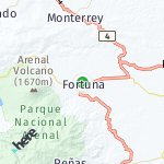 Peta lokasi: Fortuna, Kosta Rika
