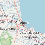 Peta lokasi: Cirebon, Indonesia untuk keperluan jadwal sholat