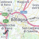 Peta wilayah Bologna, Italia