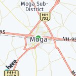 Peta wilayah Moga, India