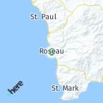 Peta lokasi: Roseau, Dominika
