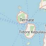 Peta lokasi: Ternate, Indonesia untuk keperluan jadwal sholat