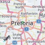 Peta lokasi: Pretoria, Afrika Selatan
