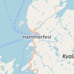 Peta lokasi: Hammerfest, Norwegia untuk keperluan jadwal sholat