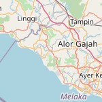 Peta lokasi: Masjid Tanah, Malaysia untuk keperluan jadwal sholat