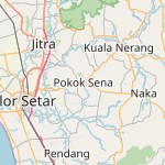 Peta lokasi: Pokok Sena, Malaysia untuk keperluan jadwal sholat