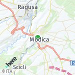 Peta wilayah Modica, Italia