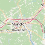 Peta lokasi: Moncton, Kanada untuk keperluan jadwal sholat