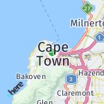 Peta lokasi: Cape Town, Afrika Selatan
