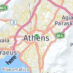 Peta wilayah Athena, Yunani