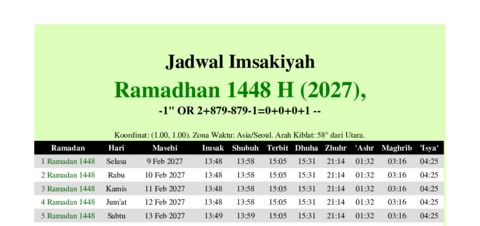 gambar Imsakiyah Ramadhan 1448 H (2027) untuk -1