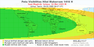 Daftar Peta Visibilitas Hilal Tahun 1416 Hijriyah Alhabib Mewarnai Dengan Islam