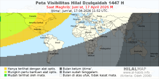 HilalMap: Peta Visibilitas Hilal Dzulqaidah 1447 H: rukyat tanggal 2026-4-17 M