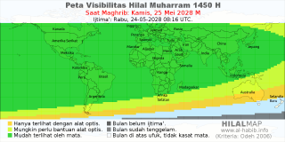 Daftar Peta Visibilitas Hilal Tahun 1450 Hijriyah Alhabib Mewarnai Dengan Islam