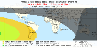 Daftar Peta Visibilitas Hilal Tahun 1450 Hijriyah Alhabib Mewarnai Dengan Islam