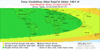 HilalMap: Peta Visibilitas Hilal Rabiul-Akhir 1461 H: rukyat tanggal 2039-4-24 M
