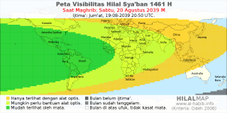 HilalMap: Peta Visibilitas Hilal Syaban 1461 H: rukyat tanggal 2039-8-20 M