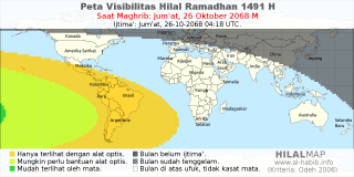 HilalMap: Peta Visibilitas Hilal Ramadhan 1491 H: rukyat tanggal 2068-10-26 M