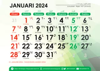 tampilan kalender hijriah 2024 untuk indonesia - kemenag RI