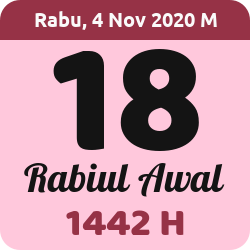 tanggal hijriyah hari ini, 2020-11-04 M, adalah 18 Rabi'ul Awal 1442 H
