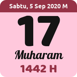 tanggal hijriyah hari ini, 2020-9-05 M, adalah 17 Muharam 1442 H
