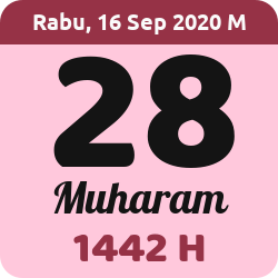 tanggal hijriyah hari ini, 2020-9-16 M, adalah 28 Muharam 1442 H
