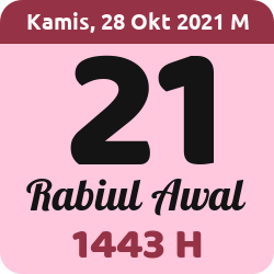 tanggal hijriyah hari ini, 2021-10-28 M, adalah 21 Rabi'ul Awal 1443 H