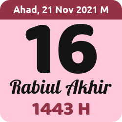 tanggal hijriyah hari ini, 2021-11-21 M, adalah 16 Rabi'ul Akhir 1443 H