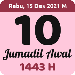 tanggal hijriyah hari ini, 2021-12-15 M, adalah 10 Jumadil Awal 1443 H