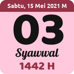 tanggal hijriyah hari ini, 2021-5-15 M, adalah 3 Syawal 1442 H