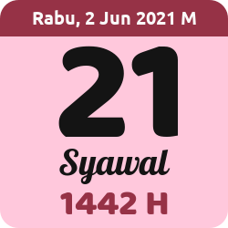 tanggal hijriyah hari ini, 2021-6-02 M, adalah 21 Syawal 1442 H