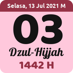tanggal hijriyah hari ini, 2021-7-13 M, adalah 3 Dzulhijah 1442 H