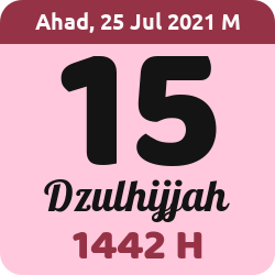 tanggal hijriyah hari ini, 2021-7-25 M, adalah 15 Dzulhijah 1442 H