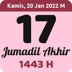 tanggal hijriyah hari ini, 2022-1-20 M, adalah 17 Jumadil Akhir 1443 H