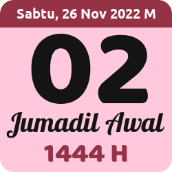 tanggal hijriyah hari ini, 2022-11-26 M, adalah 2 Jumadil Awal 1444 H