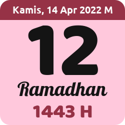 tanggal hijriyah hari ini, 2022-4-14 M, adalah 12 Ramadhan 1443 H