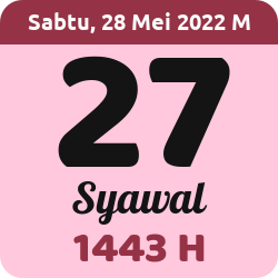 tanggal hijriyah hari ini, 2022-5-28 M, adalah 27 Syawal 1443 H