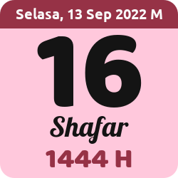 tanggal hijriyah hari ini, 2022-9-13 M, adalah 16 Shafar 1444 H